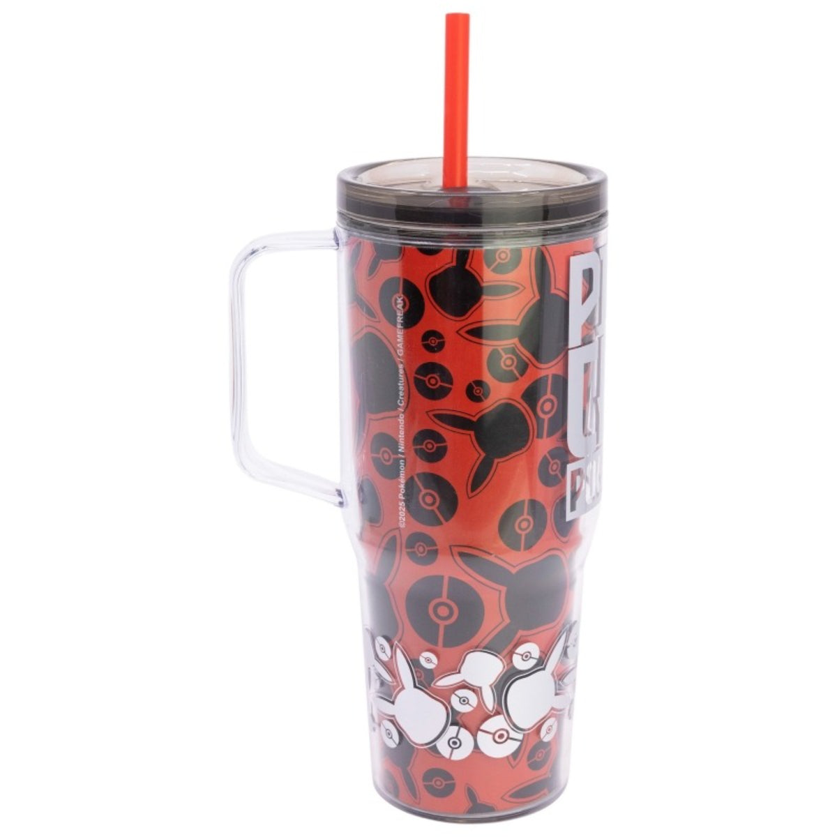Pokemon Trinkbecher mit Strohhalm und Henkel Doppelwandig 860 ml
