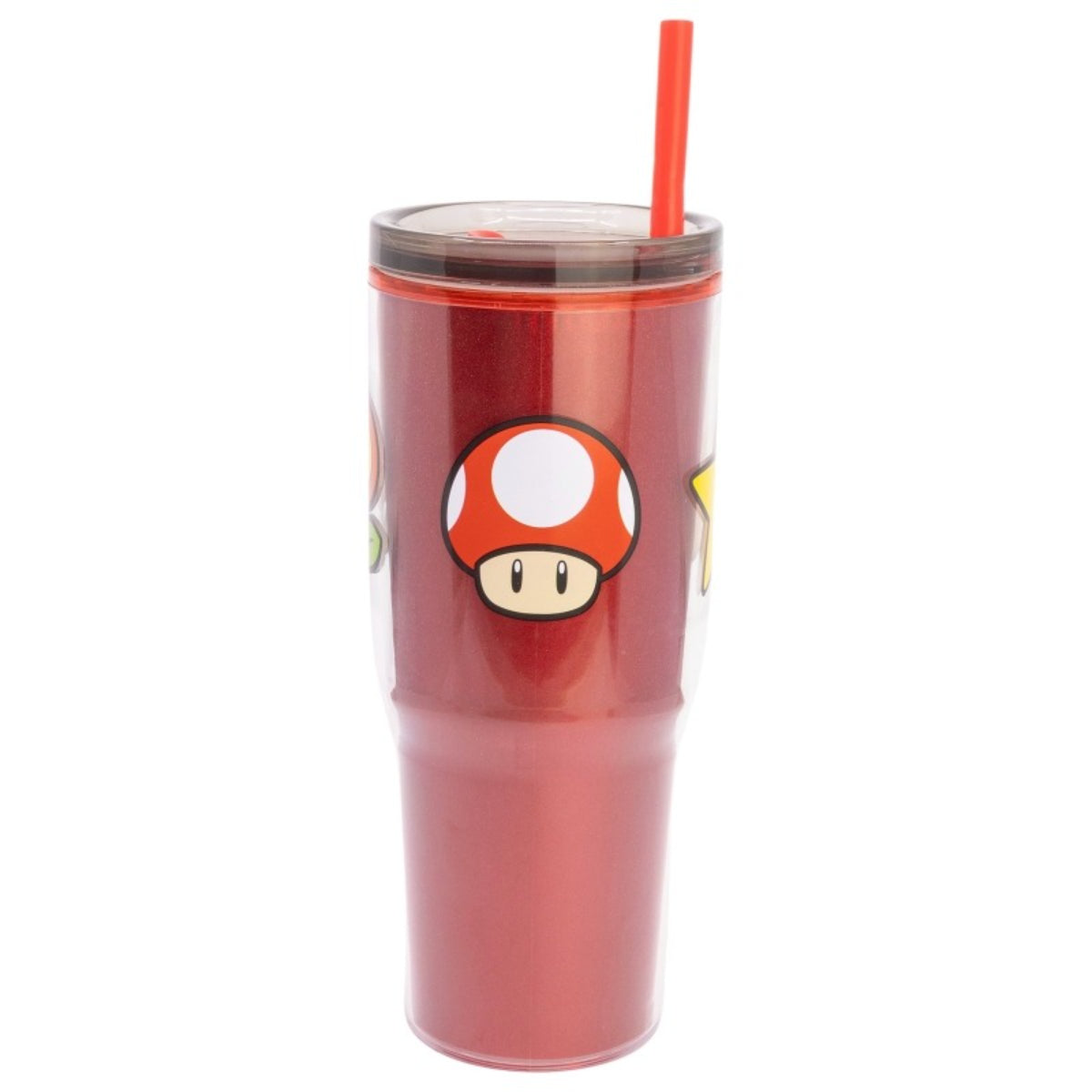 Super Mario Trinkbecher mit Strohhalm und Henkel Doppelwandig 860 ml