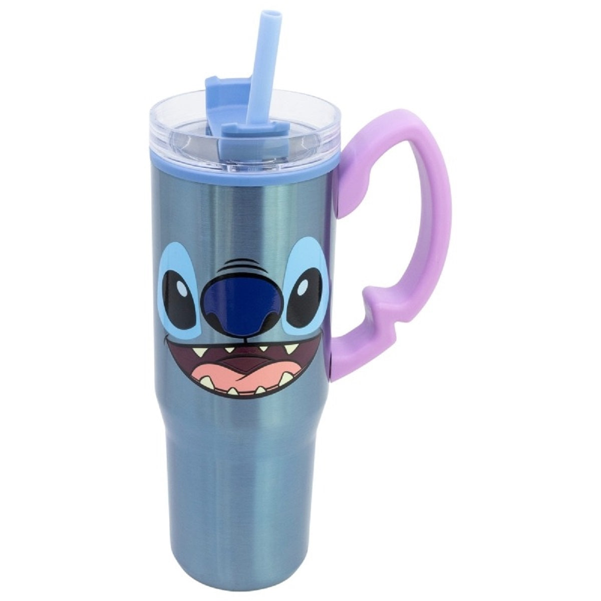 Lilo & Stitch Doppelwandiger Trinkbecher 770 ml mit Griff und Strohhalm