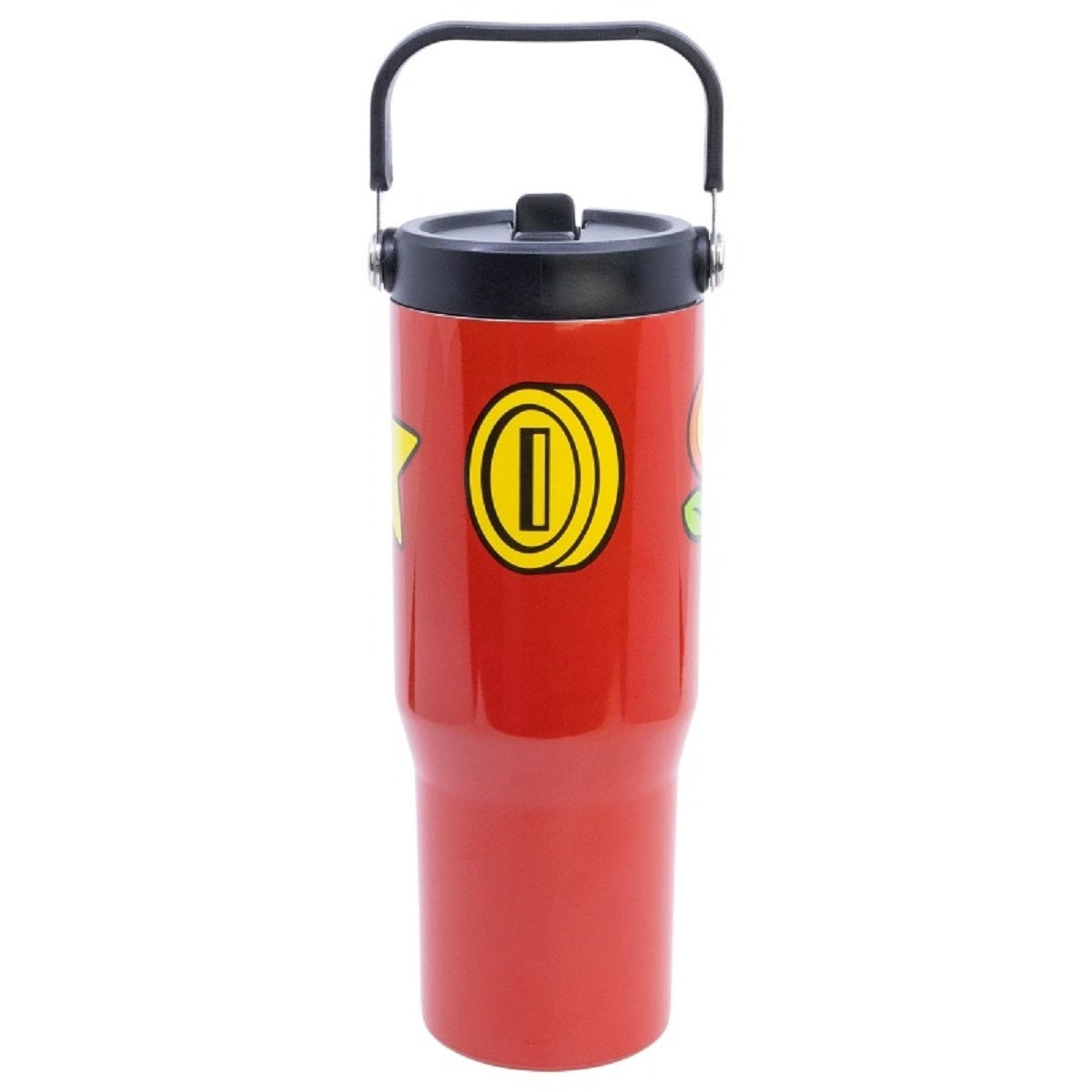 Super Mario Edelstahl Thermobecher 860 ml mit Griff und Klappdeckel