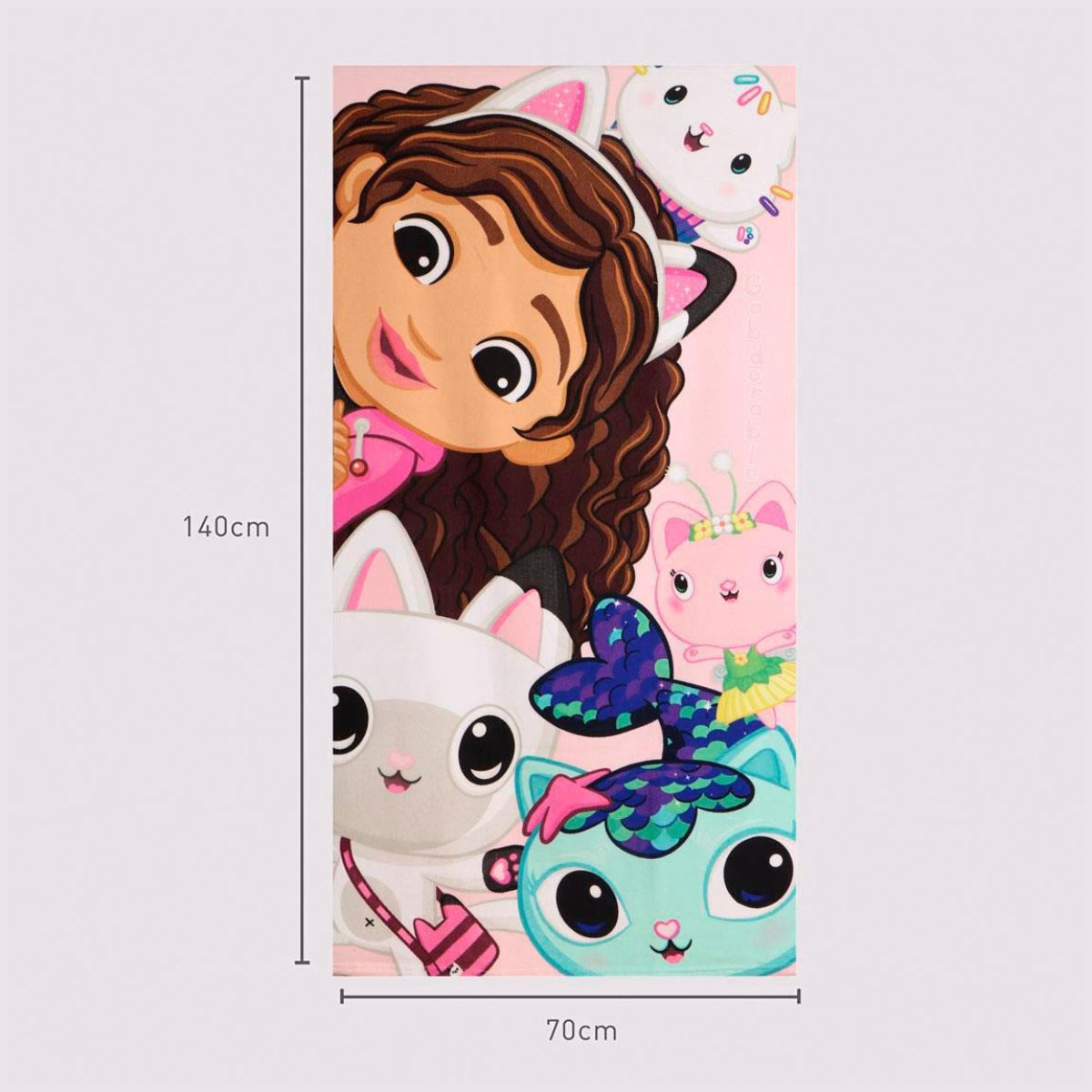 Gabby´s Dollhouse Polyester Strandtuch für Kinder 70 × 140 cm 250 gsm