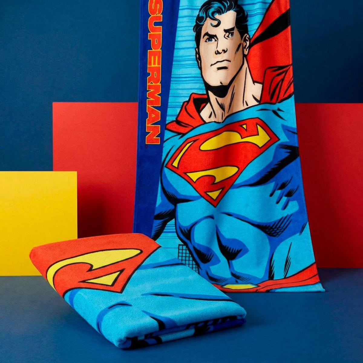 Superman Polyester Strandtuch für Kinder 70 × 140 cm 250 gsm