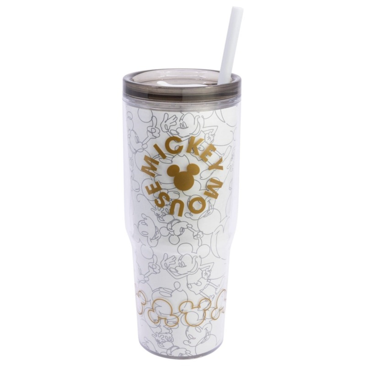 Disney Mickey Mouse Trinkbecher mit Strohhalm und Henkel Doppelwandig 860 ml