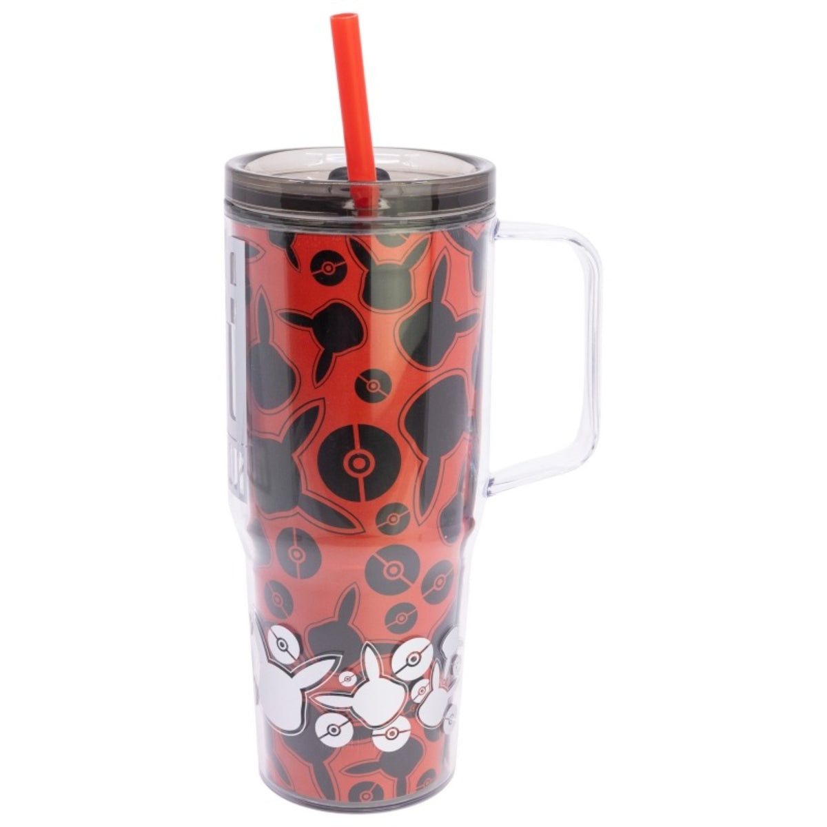 Pokemon Trinkbecher mit Strohhalm und Henkel Doppelwandig 860 ml