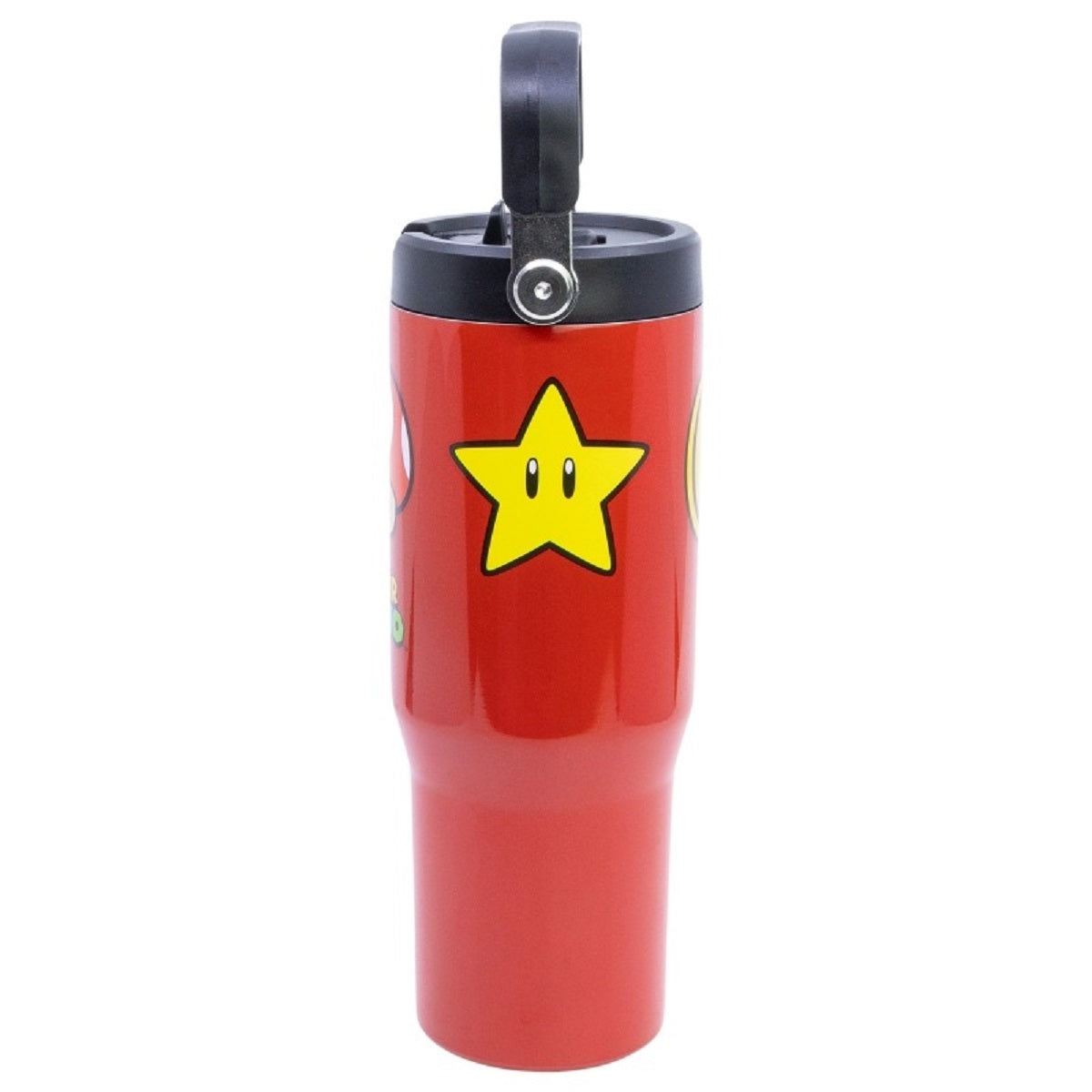 Super Mario Edelstahl Thermobecher 860 ml mit Griff und Klappdeckel