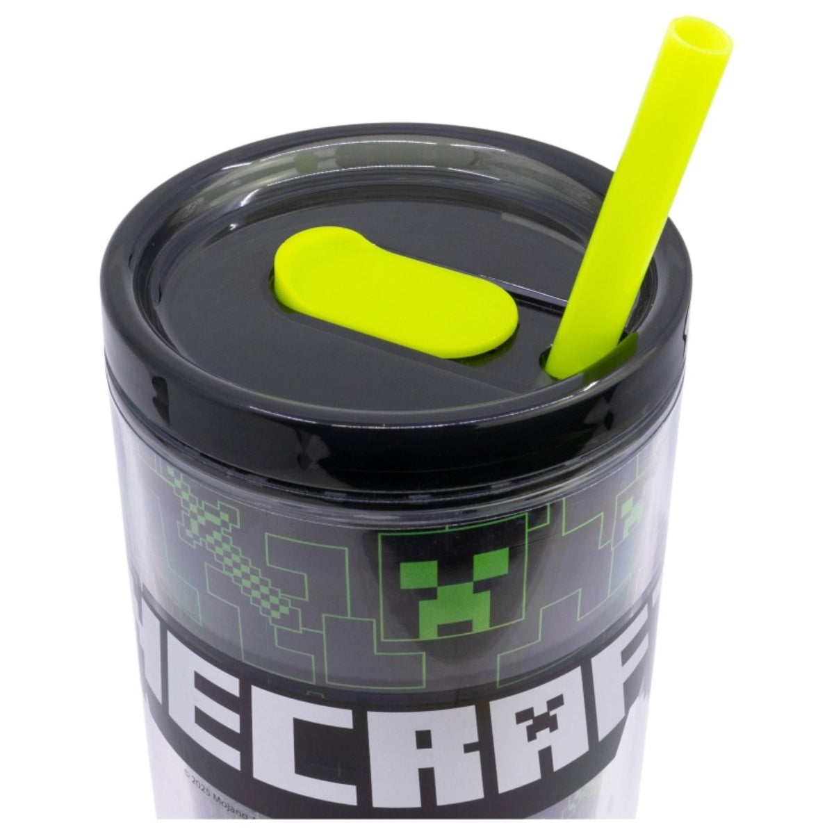 Minecraft Trinkbecher mit Strohhalm und Henkel Doppelwandig 860 ml