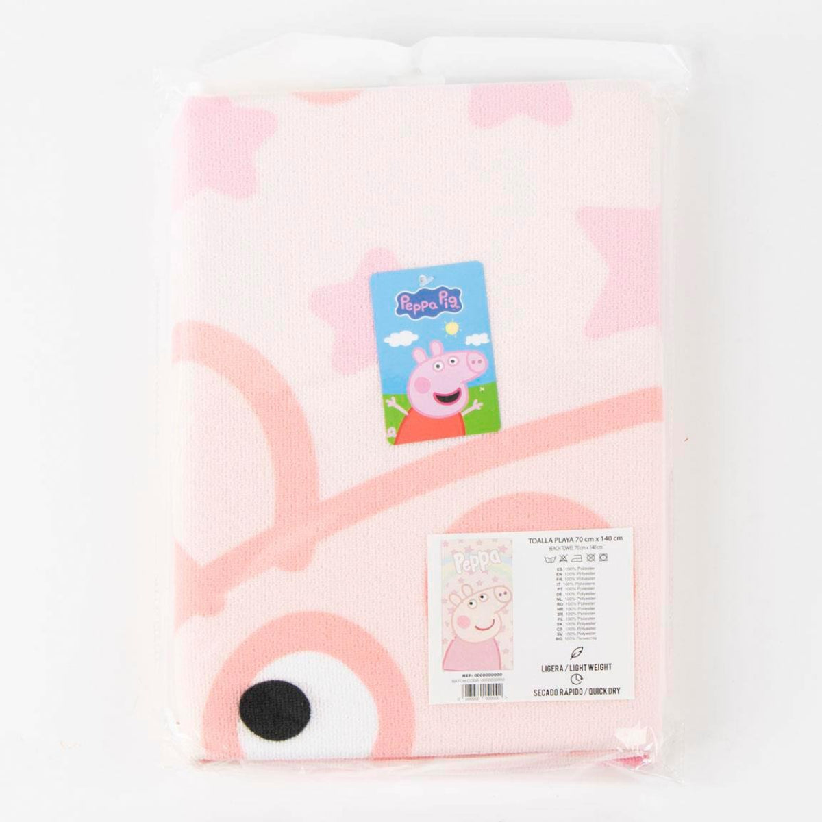 Peppa Pig Polyester Strandtuch für Kinder 70 × 140 cm 250 gsm