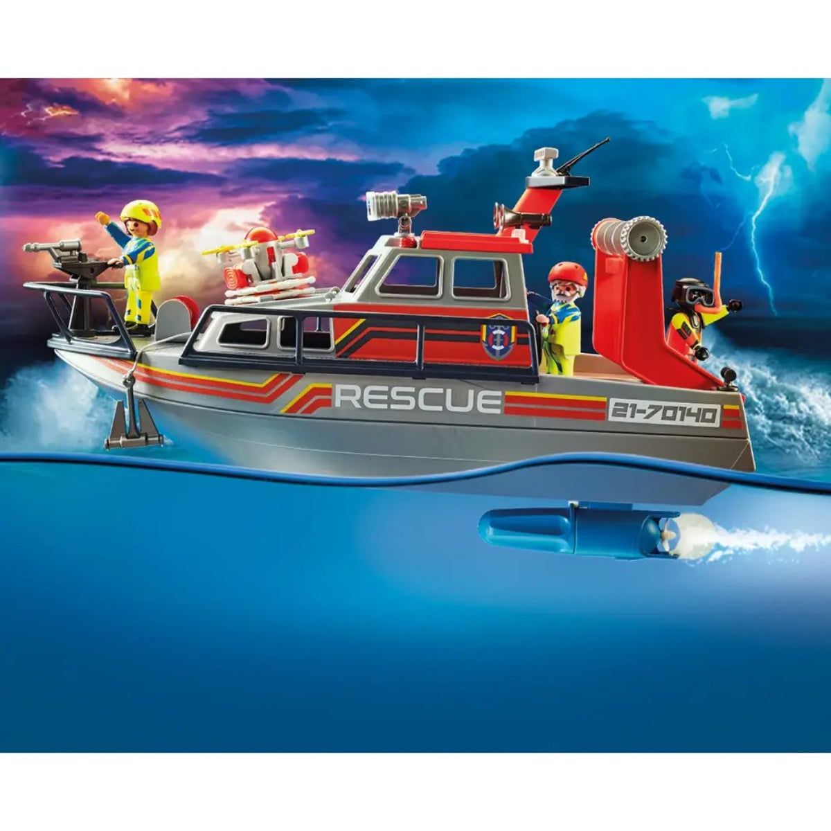 PLAYMOBIL Feuerwehr Set – Rettungseinsatz auf dem Wasser