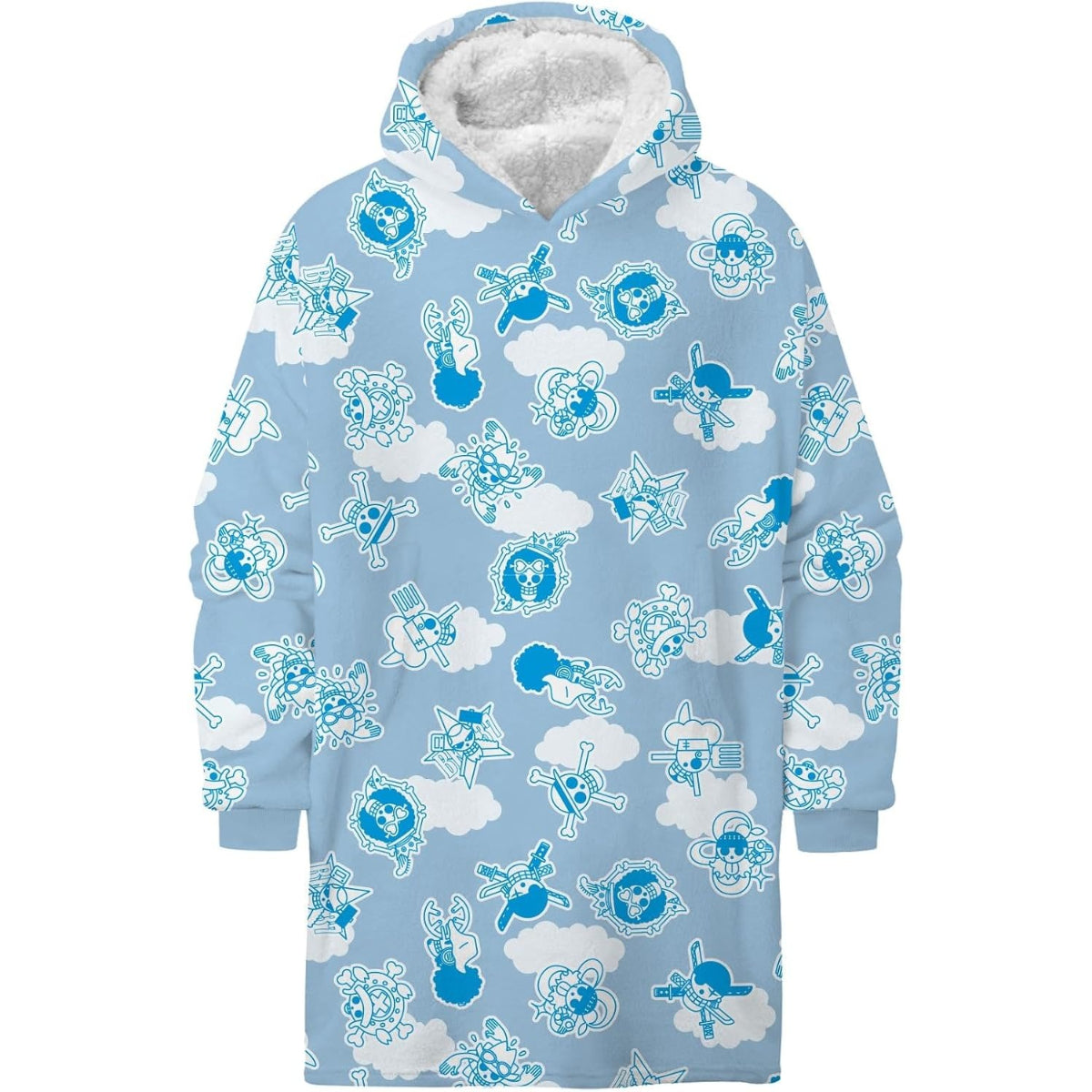 One Piece Hoodie Blanket Groß 110 × 95 cm Kuscheldecke mit Ärmeln und Kapuze Oversize