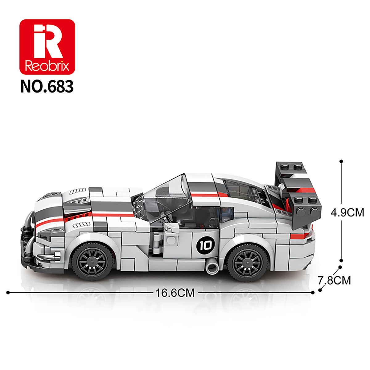 Reobrix 683 Sportwagen 1:24 Klemmbaustein Auto 419 Teile mit Türen