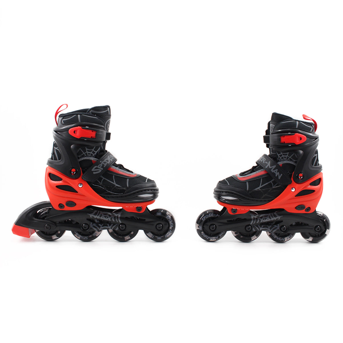 Spider-Man Kinder Inliner Größe 34-37 – LED Rollschuhe mit Sicherheitsbremse