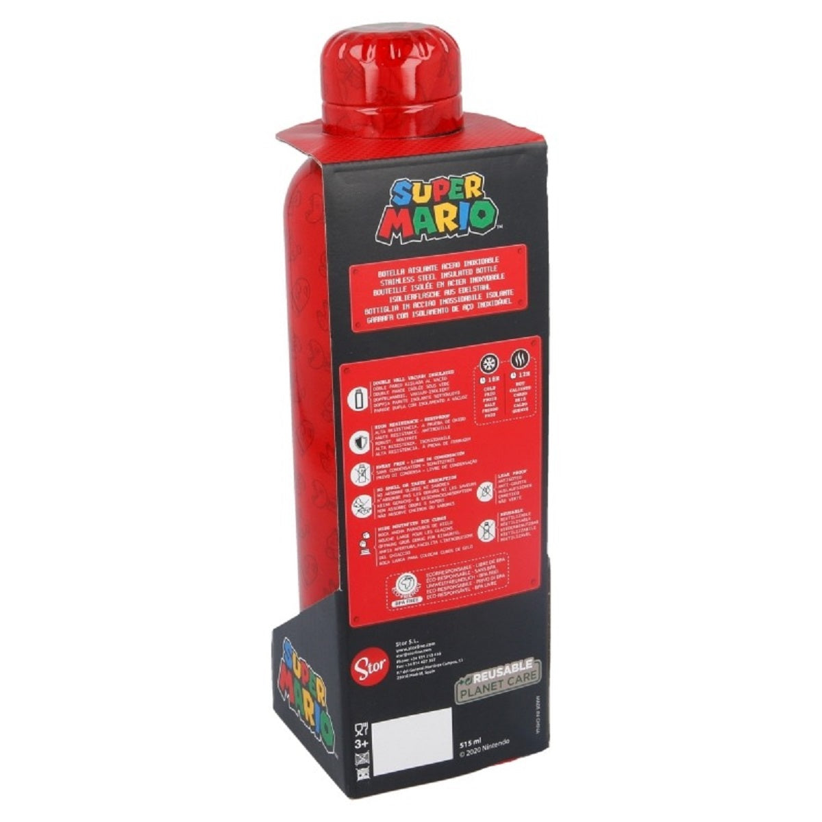 Super Mario Isolierte Edelstahl Trinkflasche Thermotrinkflasche 515 ml