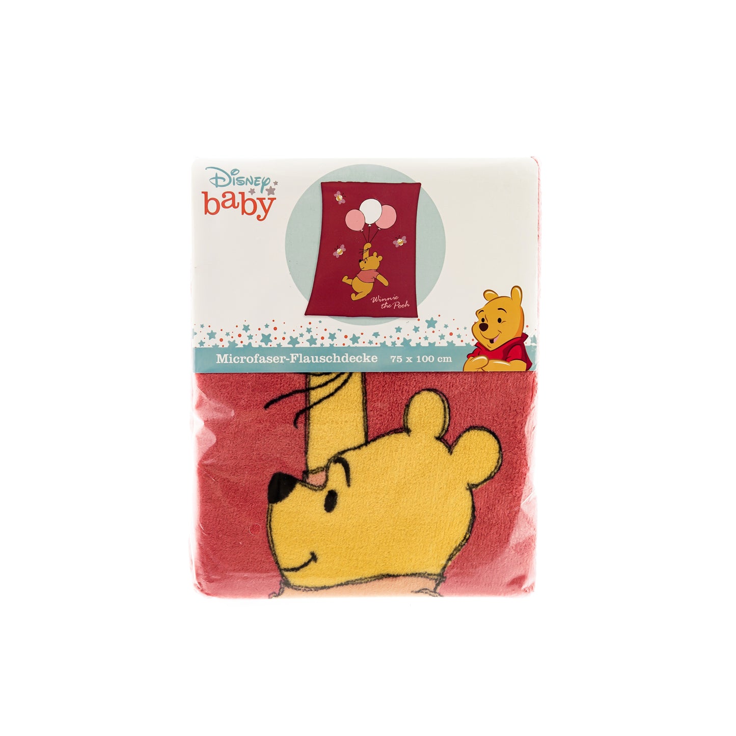 Pu der Bär Baby Decke Flauschige Korallen Fleecedecke für Babys 100cm x 75 cm
