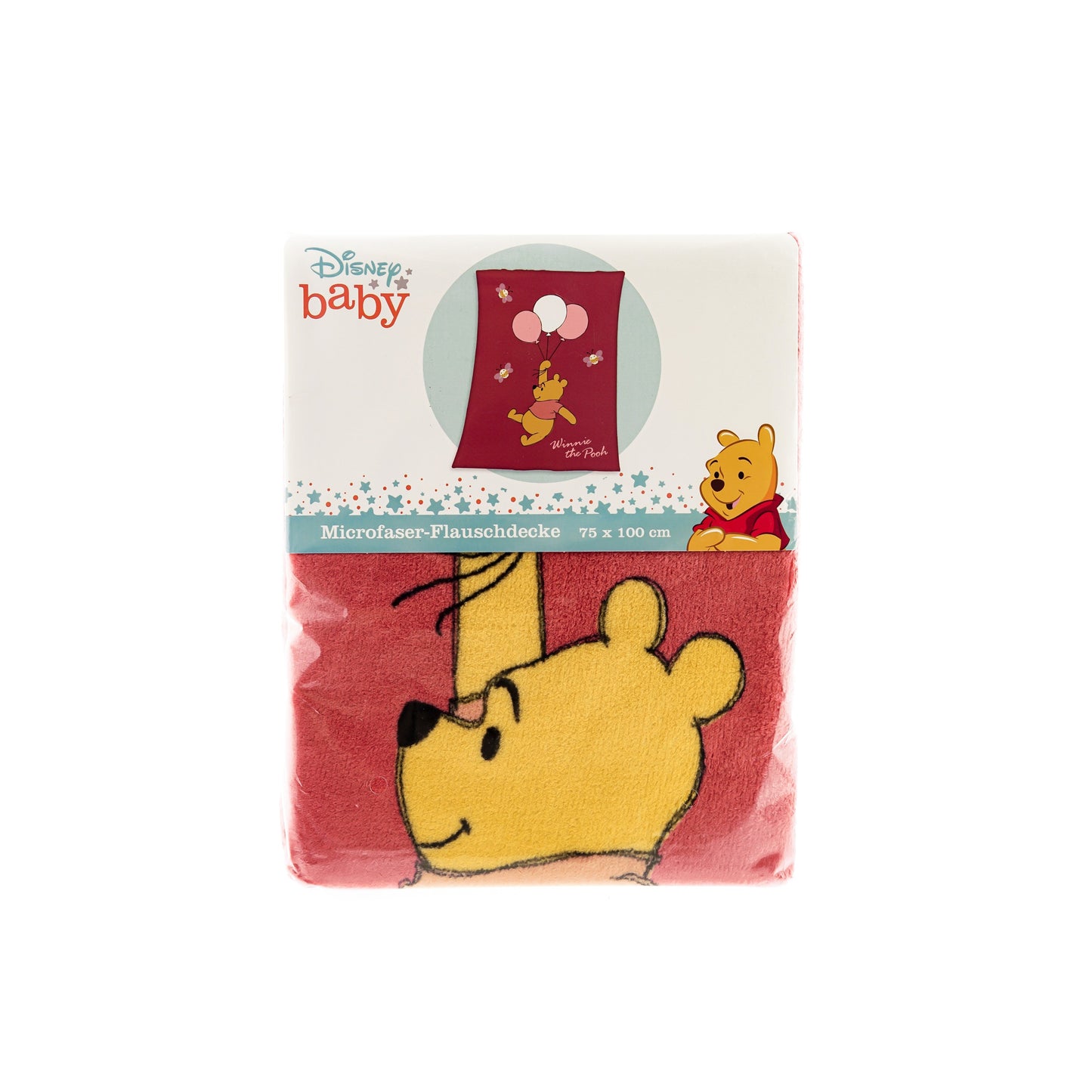 Pu der Bär Baby Decke Flauschige Korallen Fleecedecke für Babys 100cm x 75 cm
