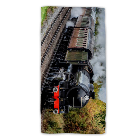 Steam Train Baumwolle Strandtuch Frottee Badetuch mit Premium Druck, 70x140 cm