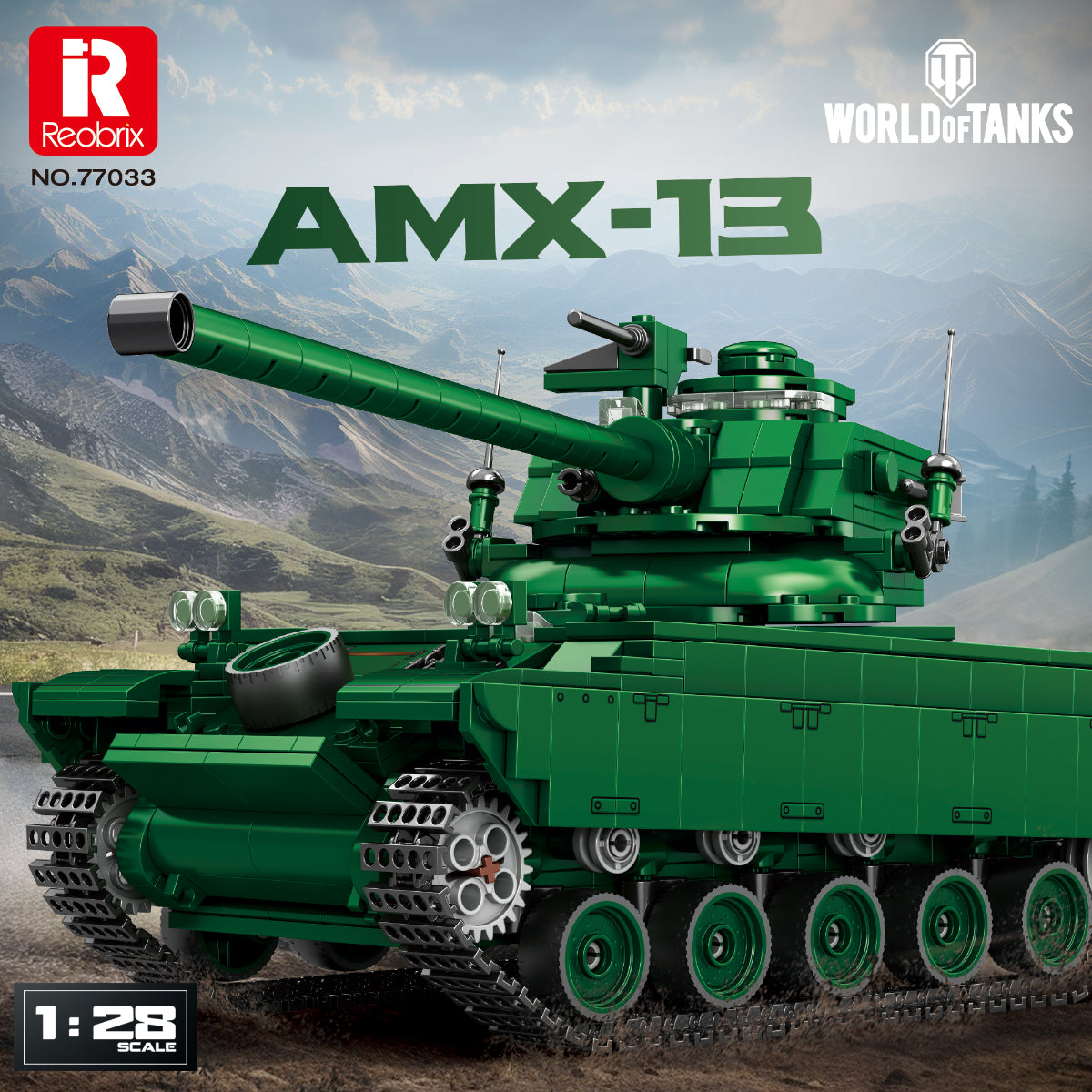 Reobrix 77033 AMX 13 Panzer Klemmbaustein Set 1037 Teile ab 14
