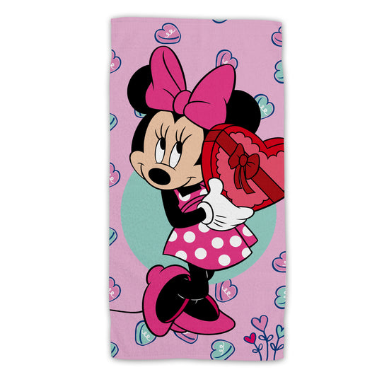 Disney Minnie Mouse Baumwolle Strandtuch Frottee Badetuch mit Premium Druck, 70x140 cm
