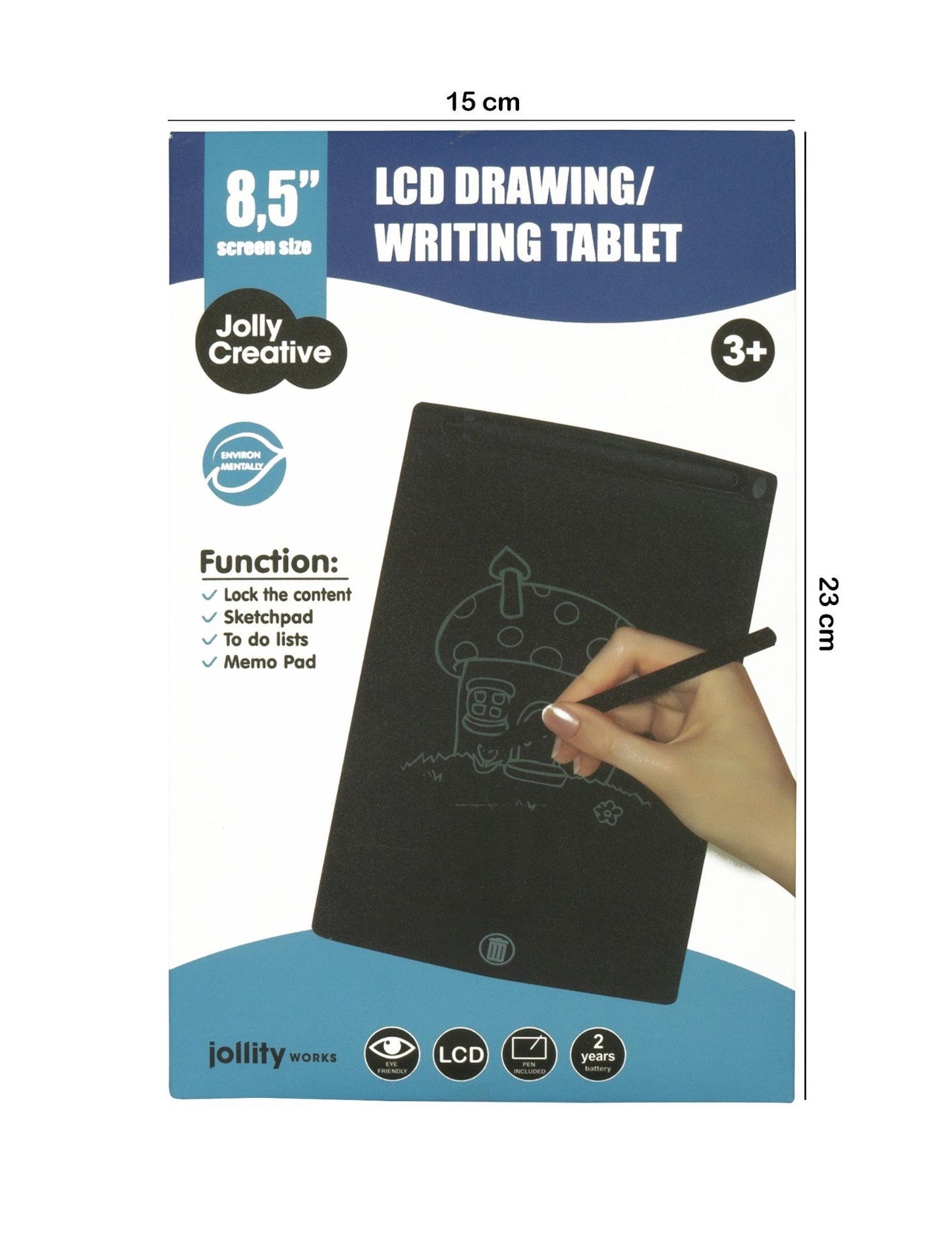 Jollity Elektronisches Schreibtablet 8.5" wiederverwendbar