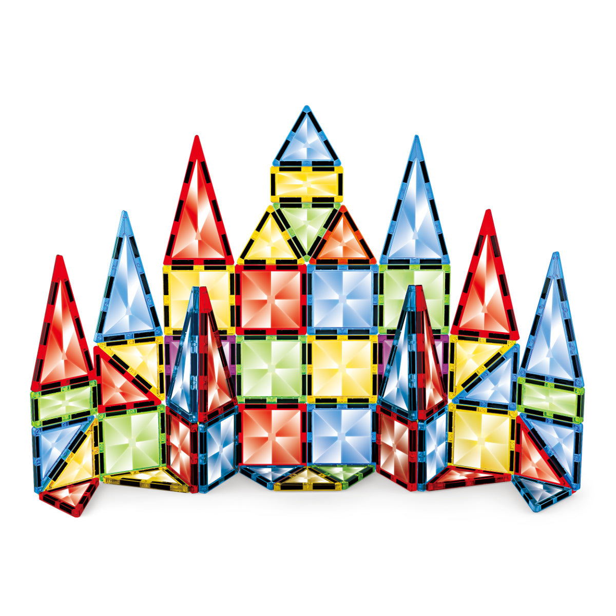 Jollity Works Magnetische Bausteine 50-tlg.- buntes Magnetspielzeug für kreatives Bauen ab 3 Jahren