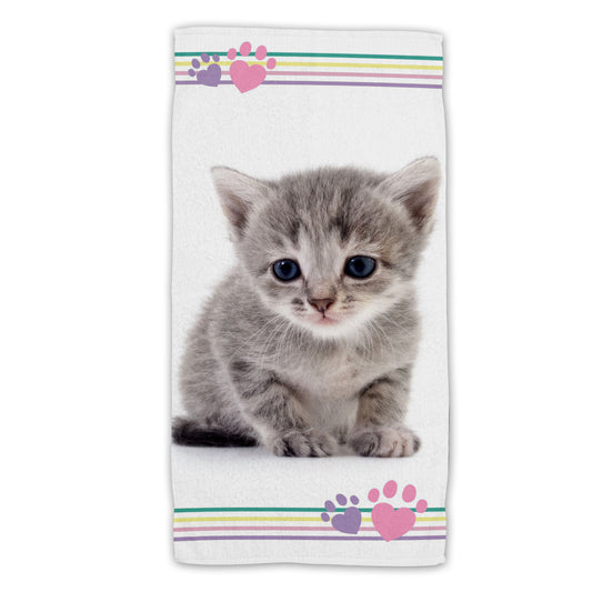Kitten Baumwolle Strandtuch Frottee Badetuch mit Premium Druck, 70x140 cm