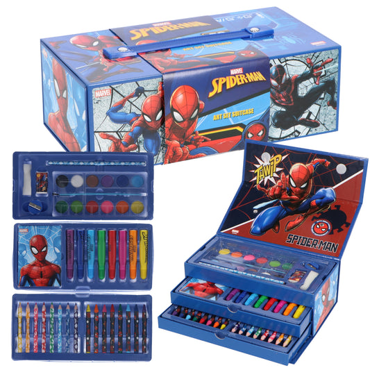 Marvel Spiderman Malkasten mit Schublade Kinder Malset ab 3 Jahren