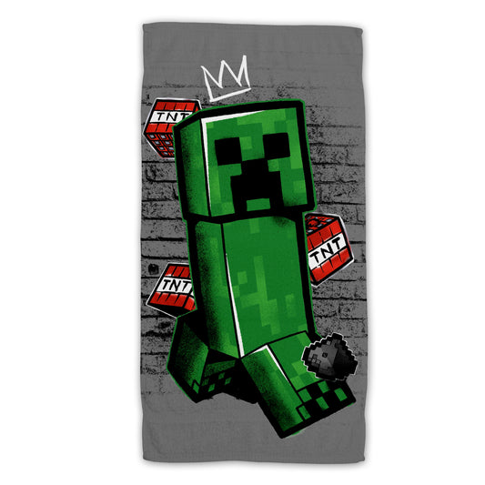 Minecraft Baumwolle Strandtuch Frottee Badetuch mit Premium Druck, 70x140 cm