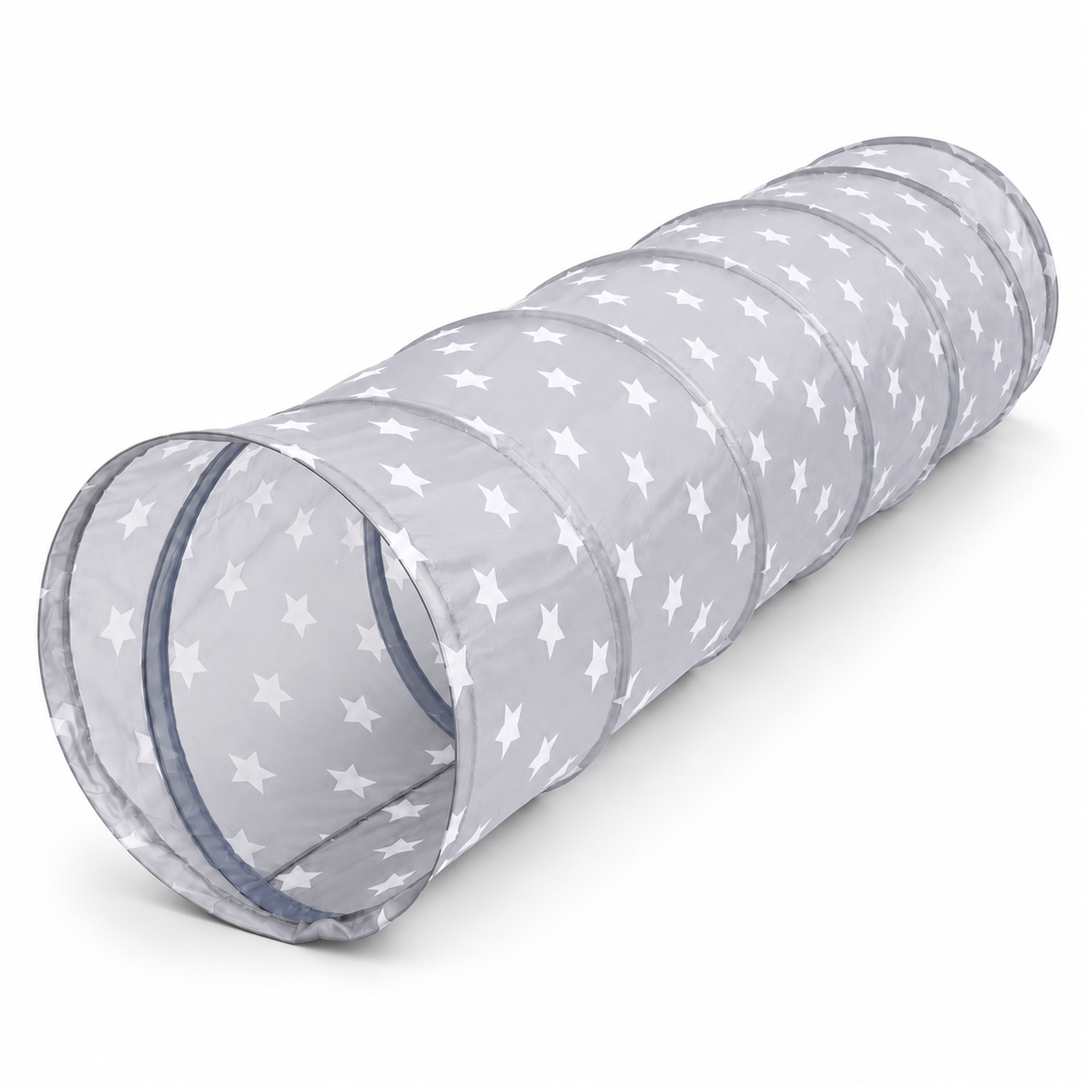 Sterne Spieltunnel Kinder 180 cm Sternen Grauer Krabbeltunnel Indoor & Outdoor