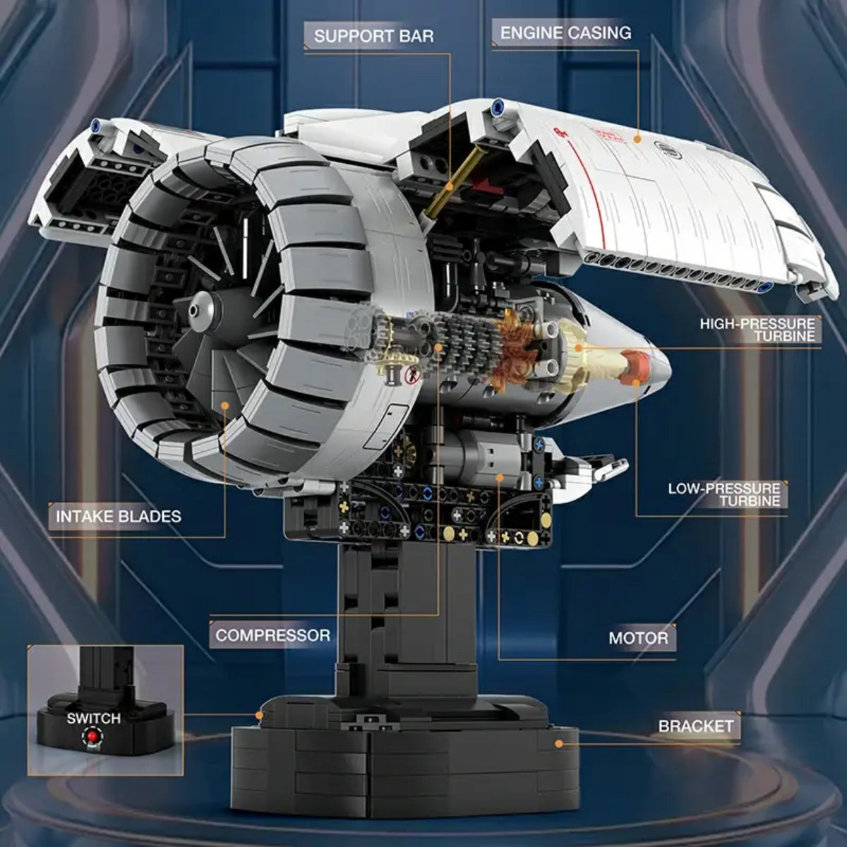Reobrix 33019 Turbofan Triebwerk 1813 Teile 29 cm ab 14
