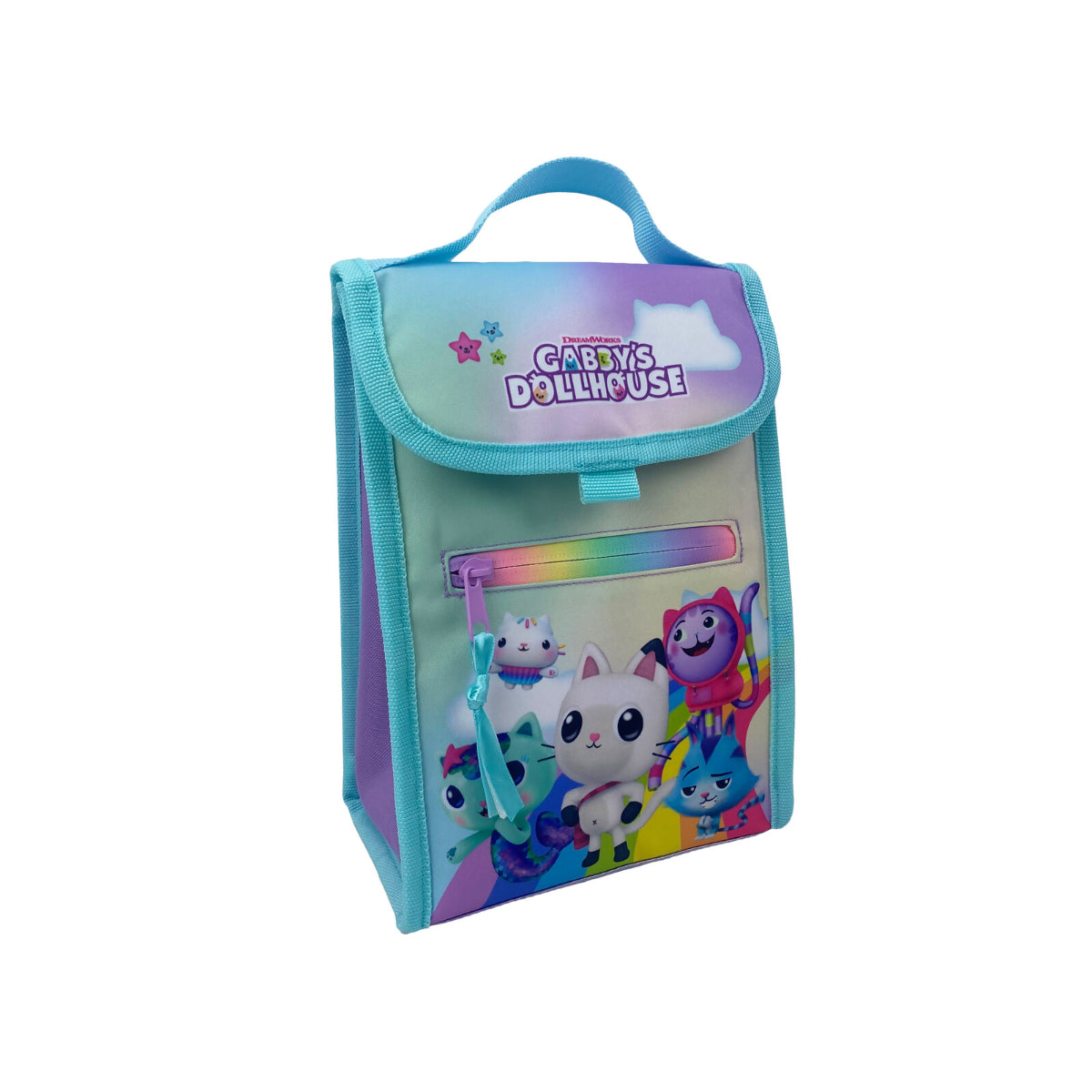 Gabby’s Dollhouse Snacktasche Kinder Kühltasche 24 × 17 cm isoliert mit Tragegriff und Fronttasche
