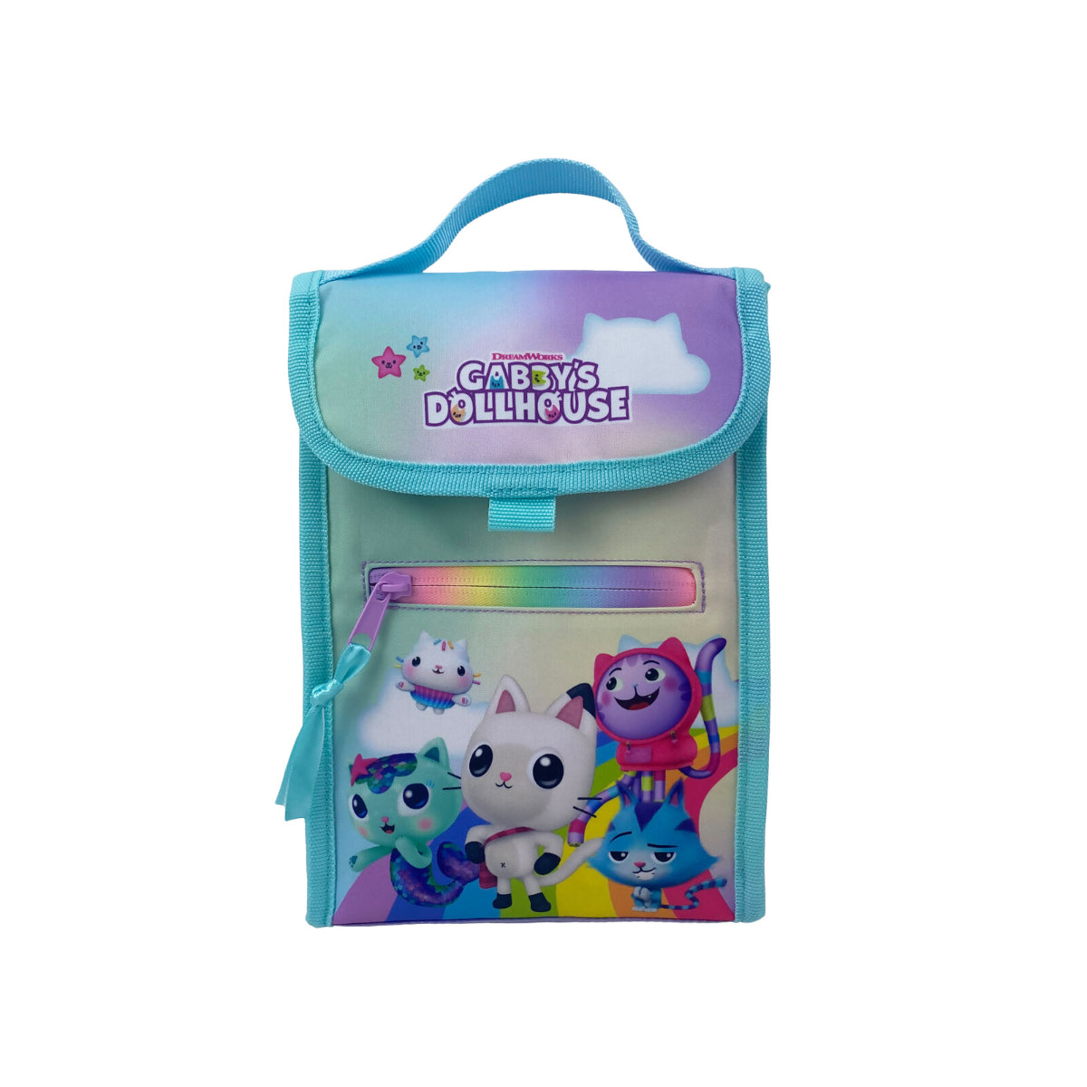Gabby’s Dollhouse Snacktasche Kinder Kühltasche 24 × 17 cm isoliert mit Tragegriff und Fronttasche