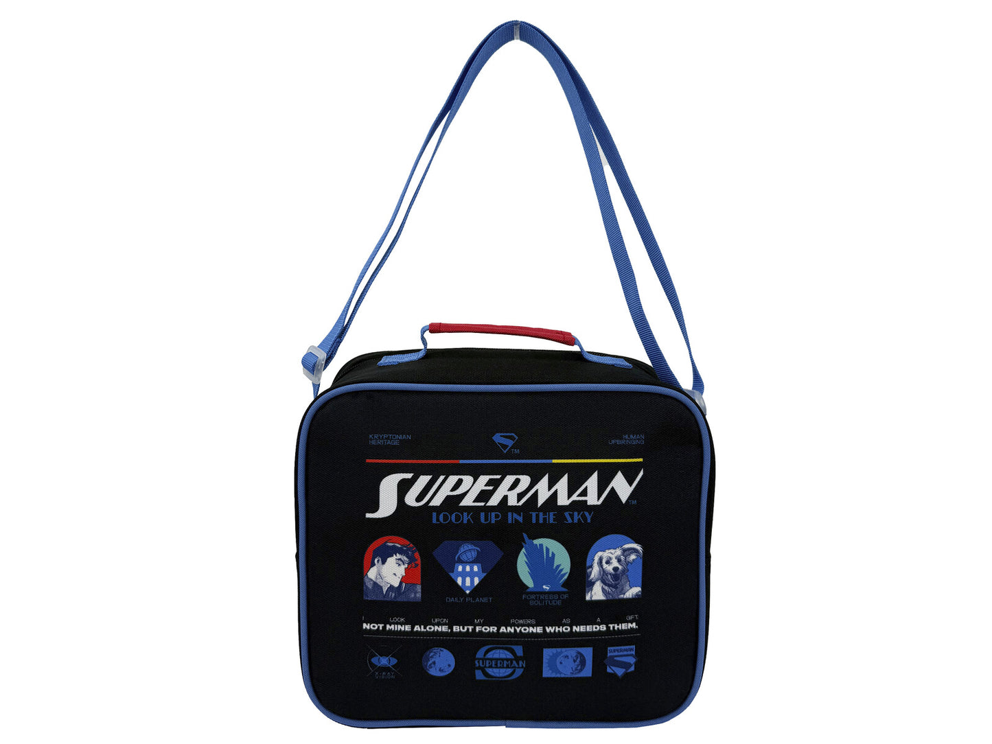 Superman Lunchtasche Brottasche Black mit Reißverschluss Schule Arbeit und Freizeit