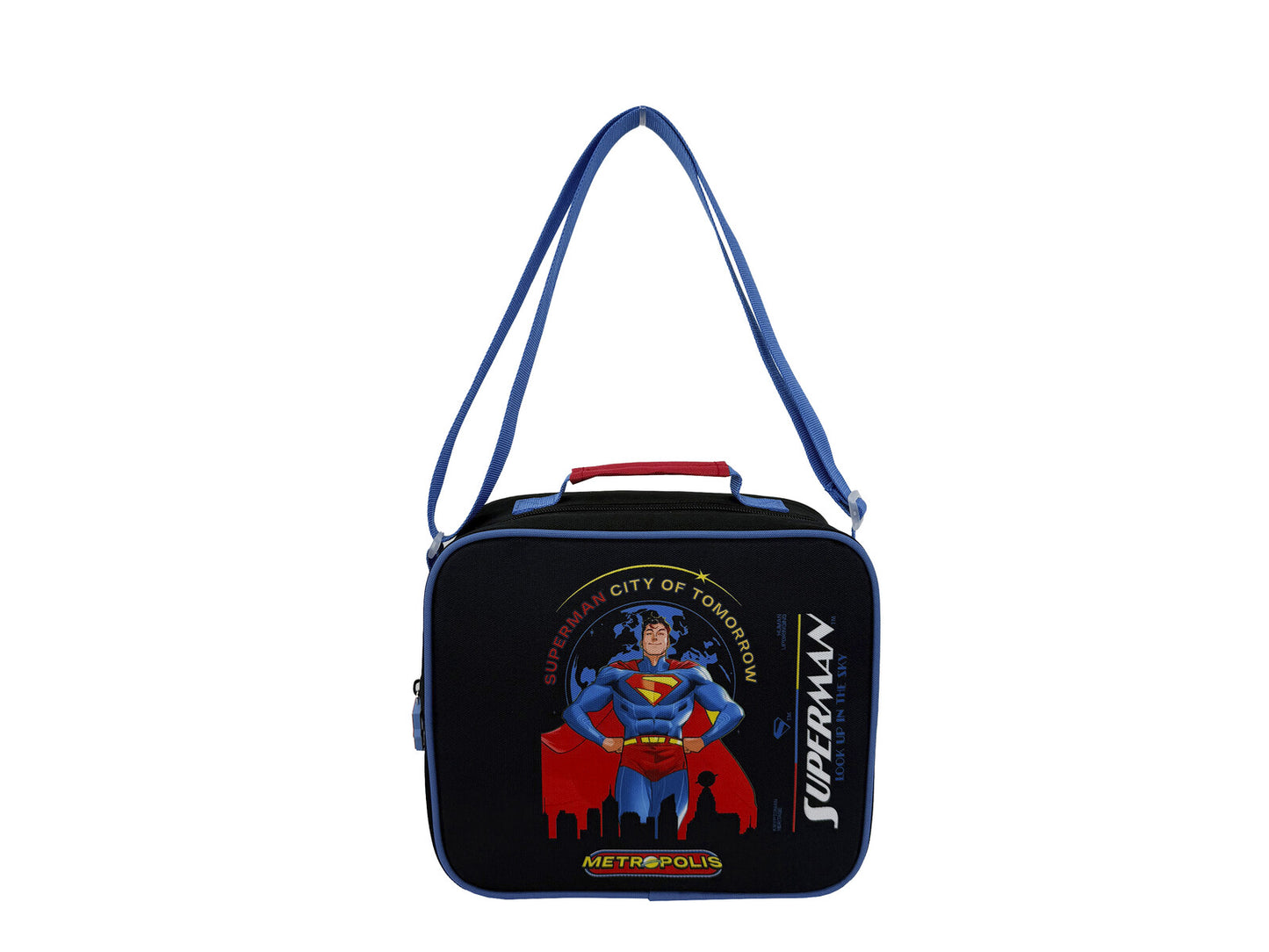 Superman Lunchtasche Brottasche Black mit Reißverschluss Schule Arbeit und Freizeit