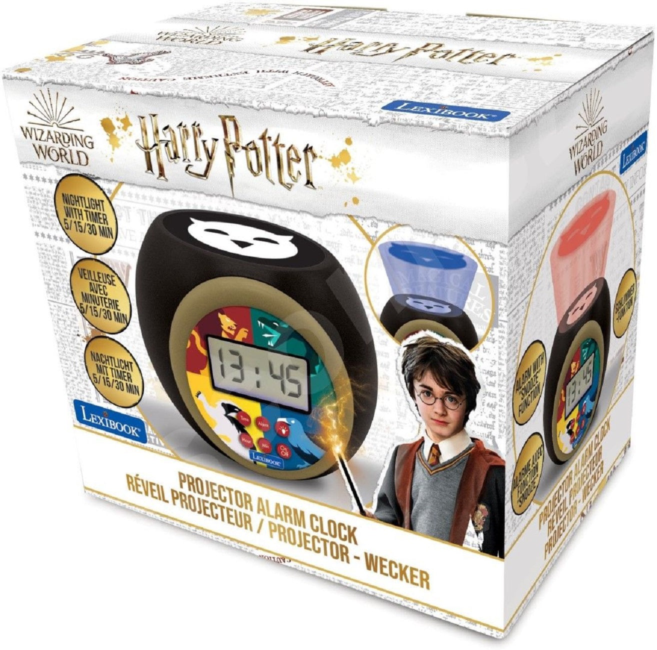 Harry Potter Wecker mit Nachtlicht und 3D-Sounds Magischer Start in den Tag