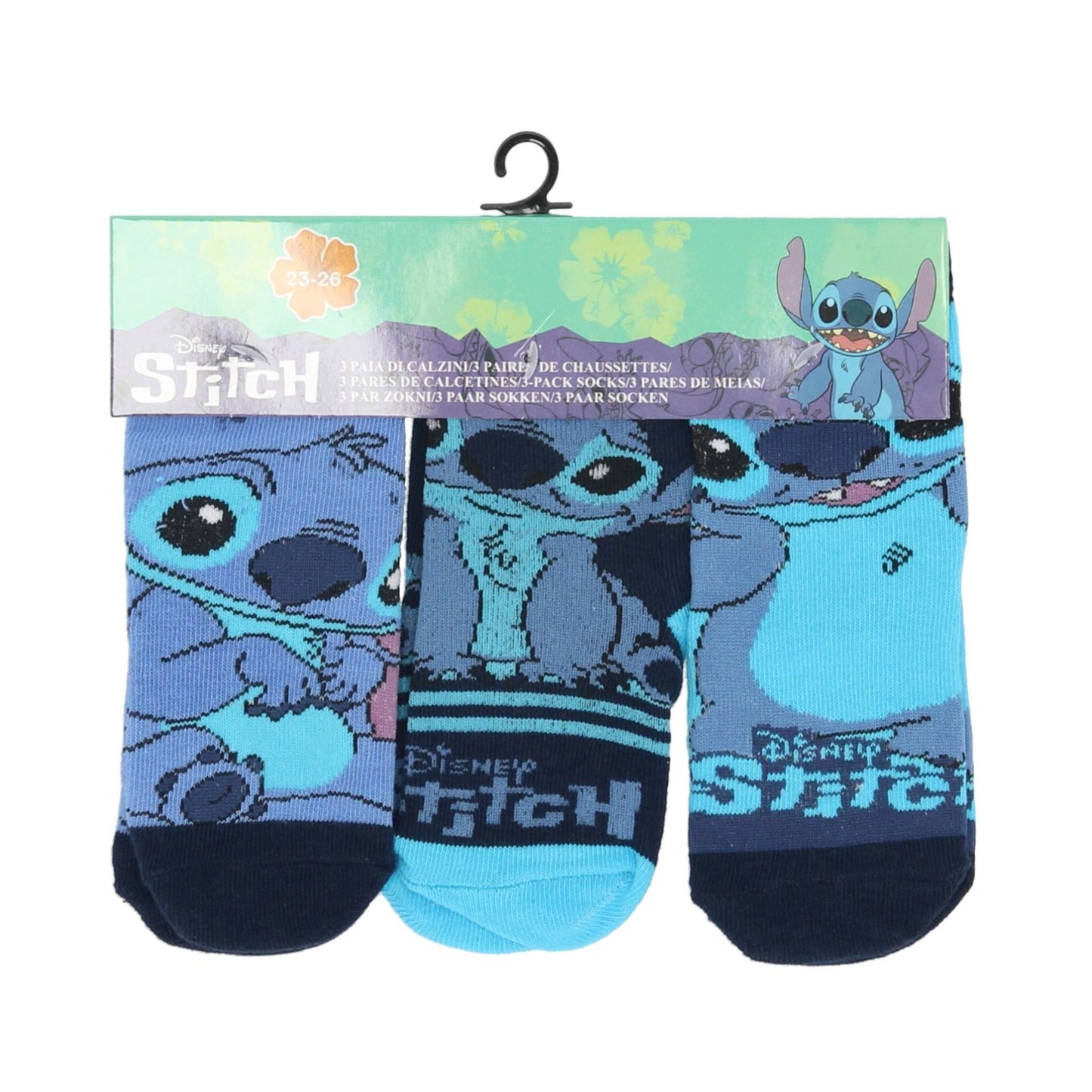 Lilo & Stitch 3er-Pack Socken Strümpfe & Söckchen mit Spaßdesign