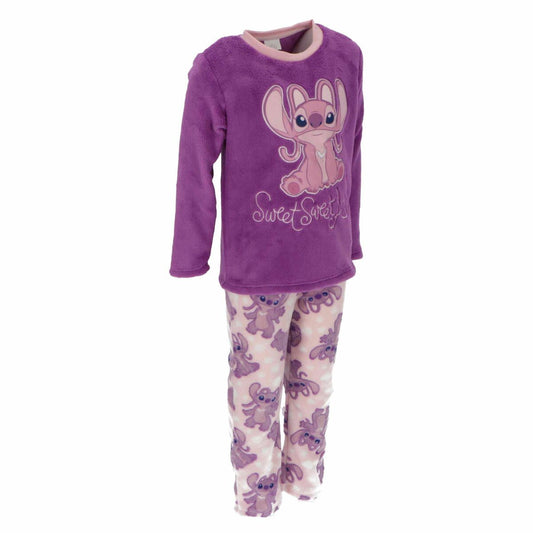 Lilo & Stitch Kinder-Schlafanzug – Flauschiger Korallen-Fleece Pyjama für Mädchen