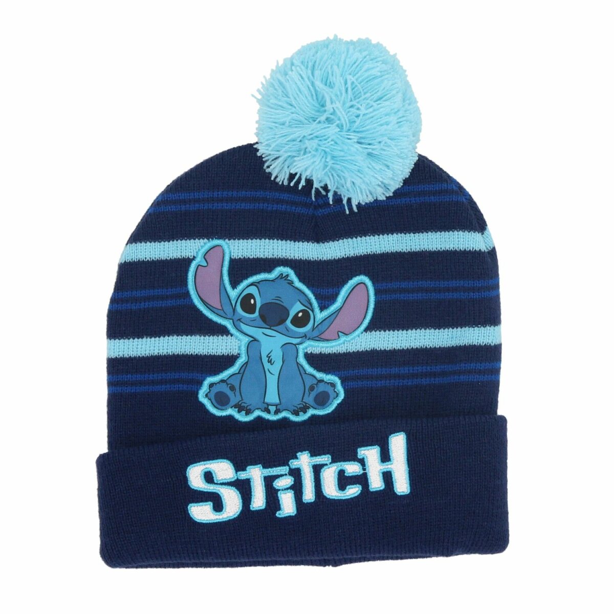 Lilo & Stitch Mütze mit Bommel Wintermütze Kopfbedeckung für Kinder One Size