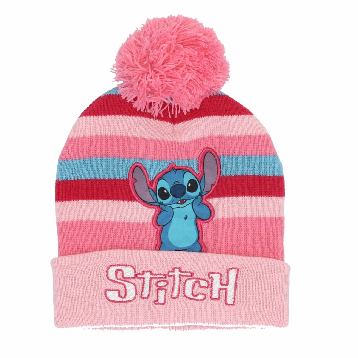 Lilo & Stitch Mütze mit Bommel Wintermütze Kopfbedeckung für Kinder One Size