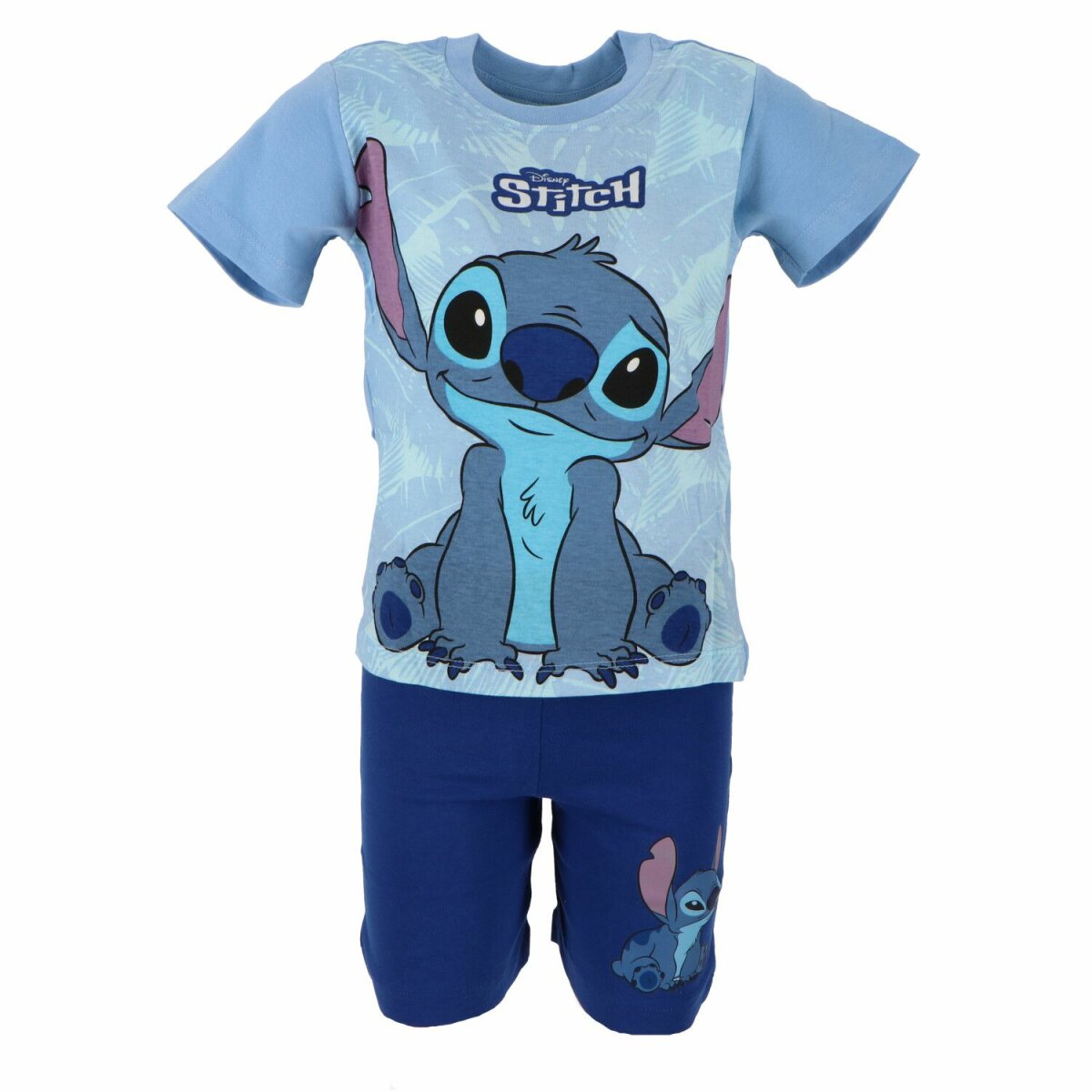 Lilo & Stitch Shortama Atmungsaktiver Kurzarm-Schlafanzug für Kinder, 100% Baumwolle