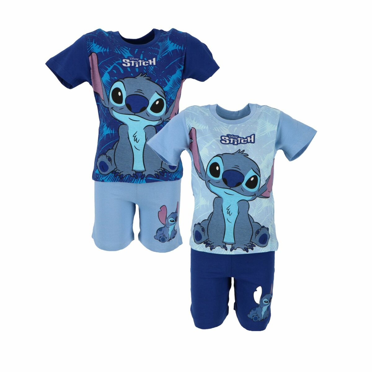 Lilo & Stitch Shortama Atmungsaktiver Kurzarm-Schlafanzug für Kinder, 100% Baumwolle