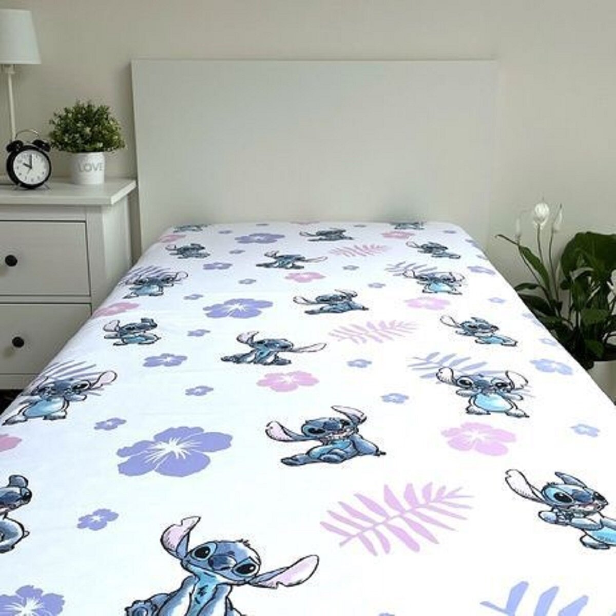 Lilo & Stitch Spannbettlaken 100% Baumwolle, 200 x 90 cm