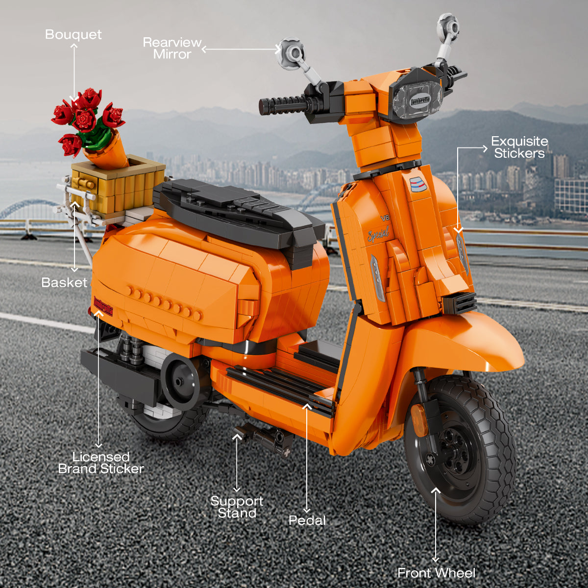 Reobrix 11036 Roller Orange Klemmbaustein Modell 32,7 cm 1169 Teile ab 14