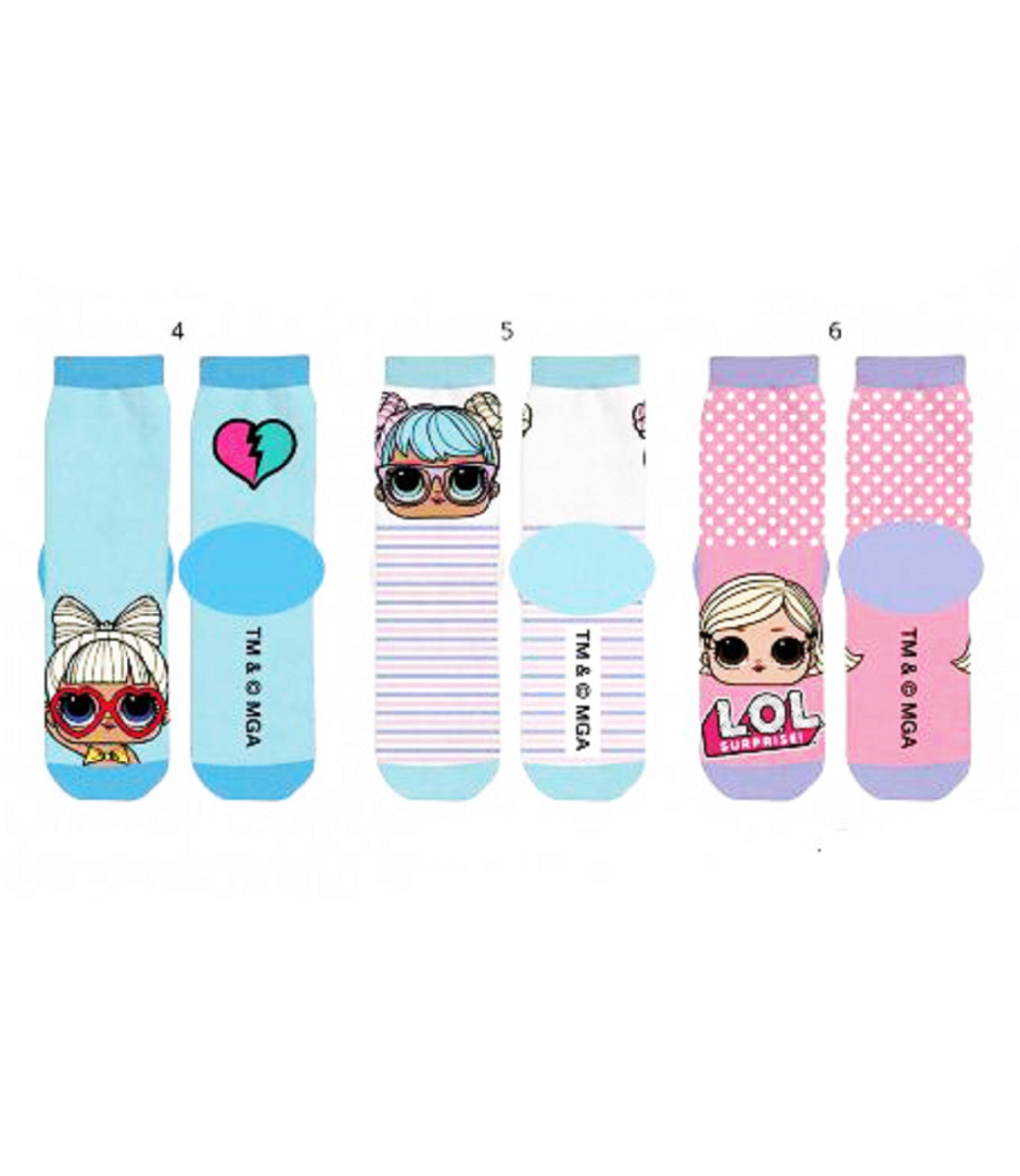 LOL Surprise Kinder Socken 3er Pack Sneaker Strümpfe