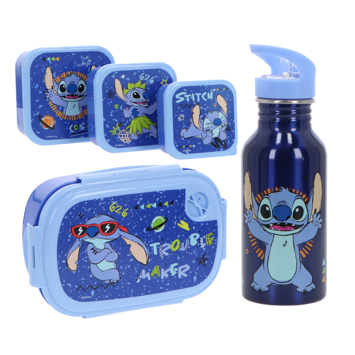 Disney Lilo & Stitch Lunchpaket 5-tlg. Brotdose Trinkflasche Snackbox