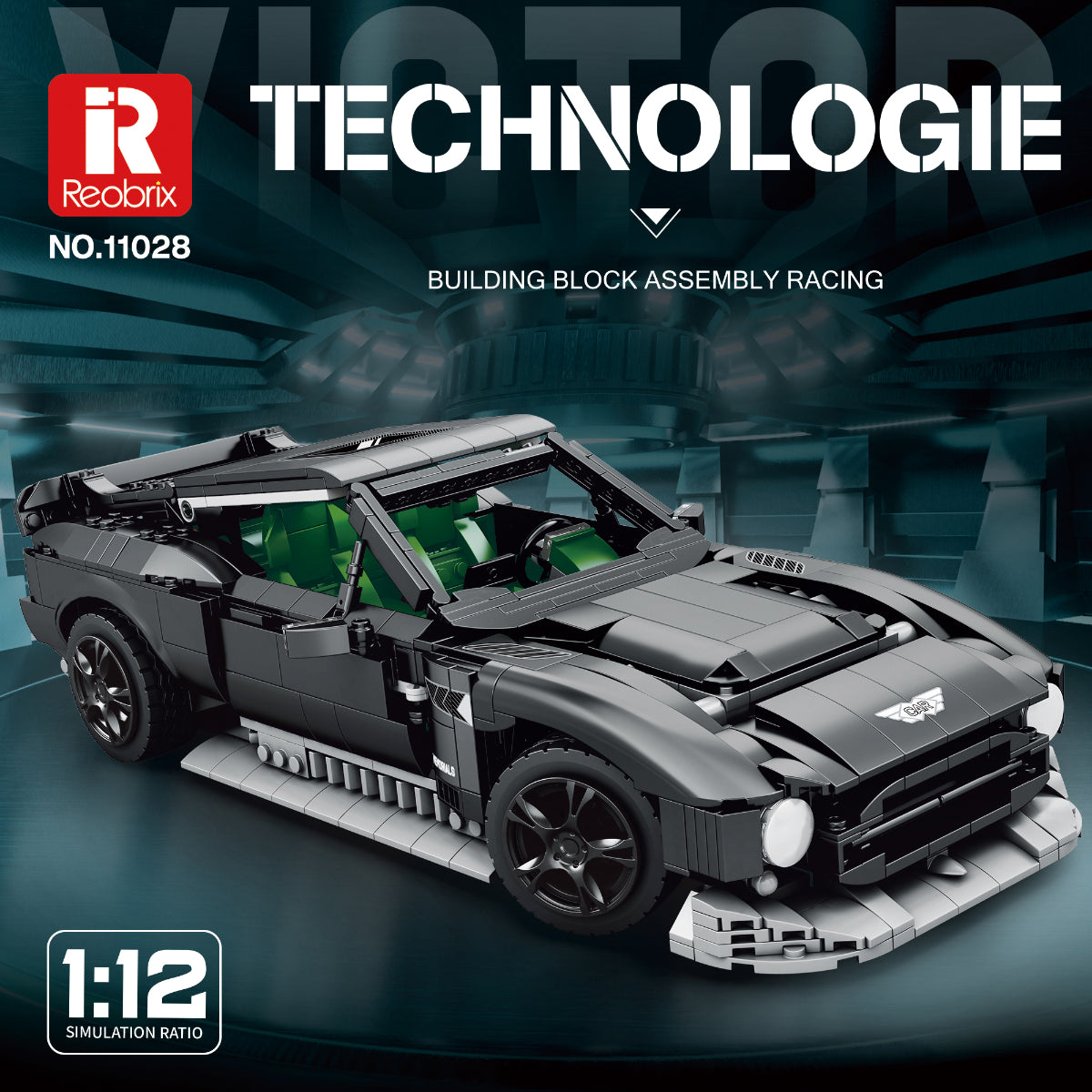 Reobrix 11028 Sportwagen Klemmbaustein Modell 1:12 Auto 1638 Teile ab 14
