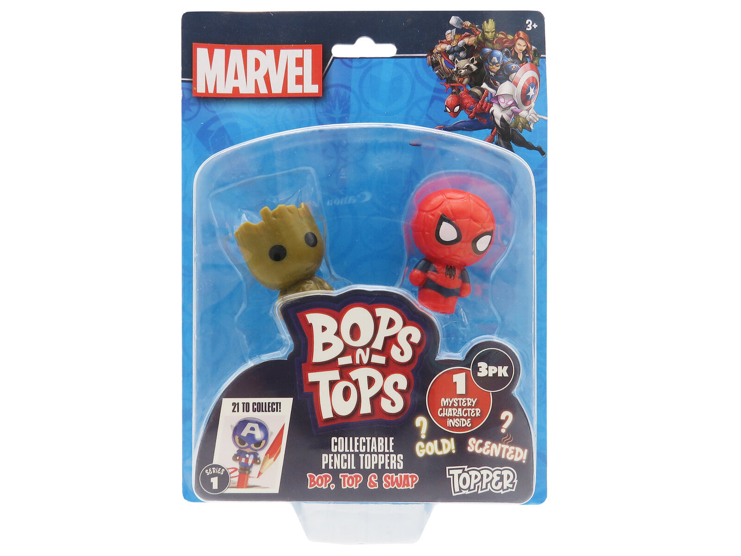 Marvel Stiftaufsatz Überraschungsset 3 Figuren Sammelfiguren