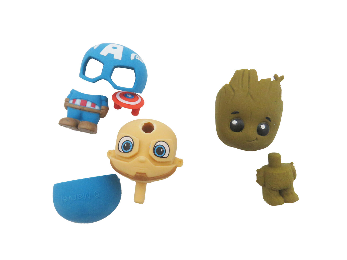 Marvel Puzzle Palz Doppelkapseln Radiergummi Figuren 2er Set Sammelspaß