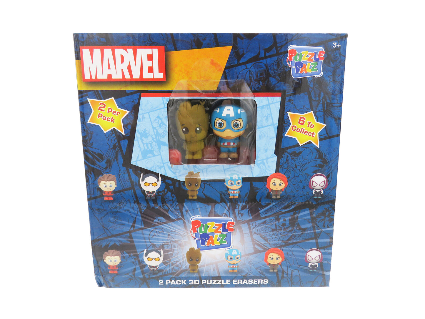 Marvel Puzzle Palz Doppelkapseln Radiergummi Figuren 2er Set Sammelspaß