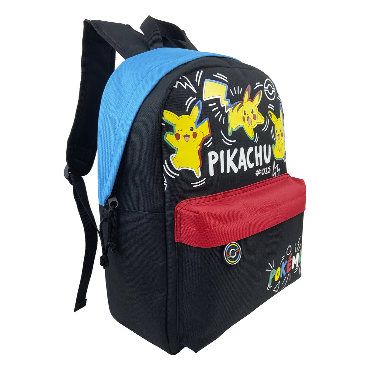 Pokémon Colorful Jugendrucksack Schulrucksack 43 cm mit Laptopfach Seitenfach gepolstertem Rücken