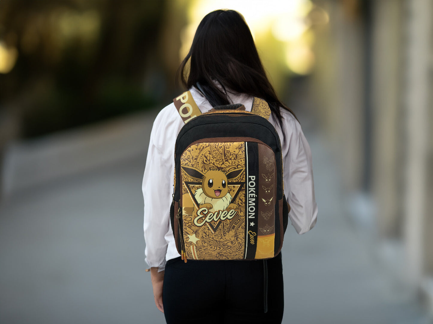 Pokémon Eevee Kinder Schulrucksack 42 cm Rucksack mit 3 Hauptfächern