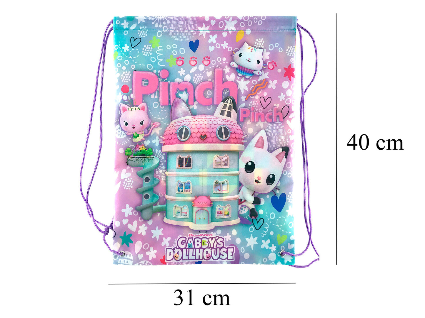 Gabby´s Dollhouse Turnbeutel 40 × 31 cm Sportbeutel Kinder mit Kordelzug
